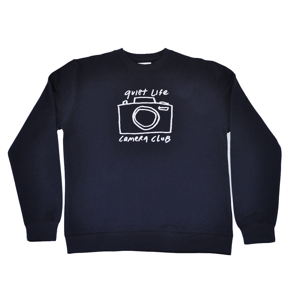 The Quiet Life - Camera Club Men's Crewneck, Navy - The Giant Peach
