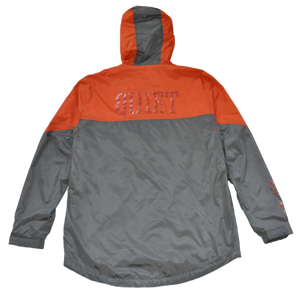 The Quiet Life - MC Men's Windbreaker, Orange/Grey - The Giant Peach