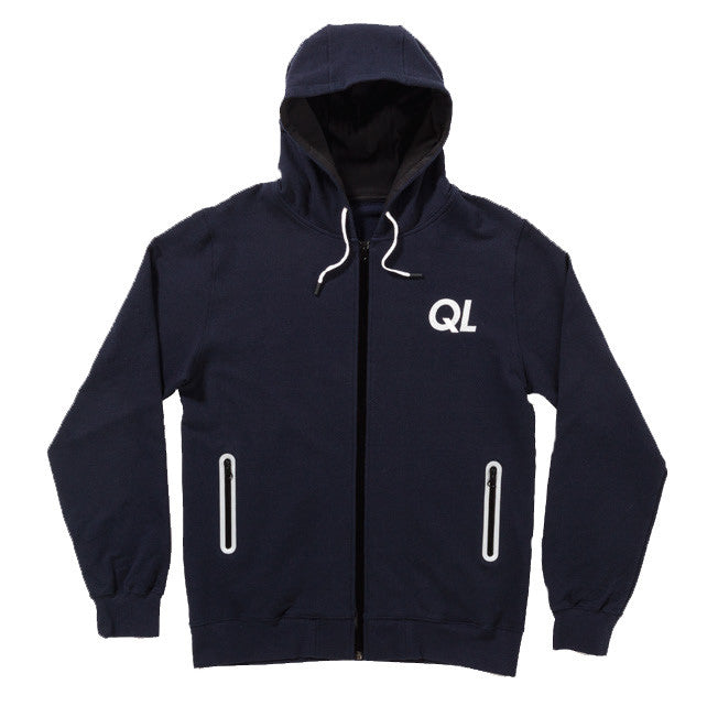 The Quiet Life - Reflective Men's Zip Up Hoodie, Navy - The Giant Peach