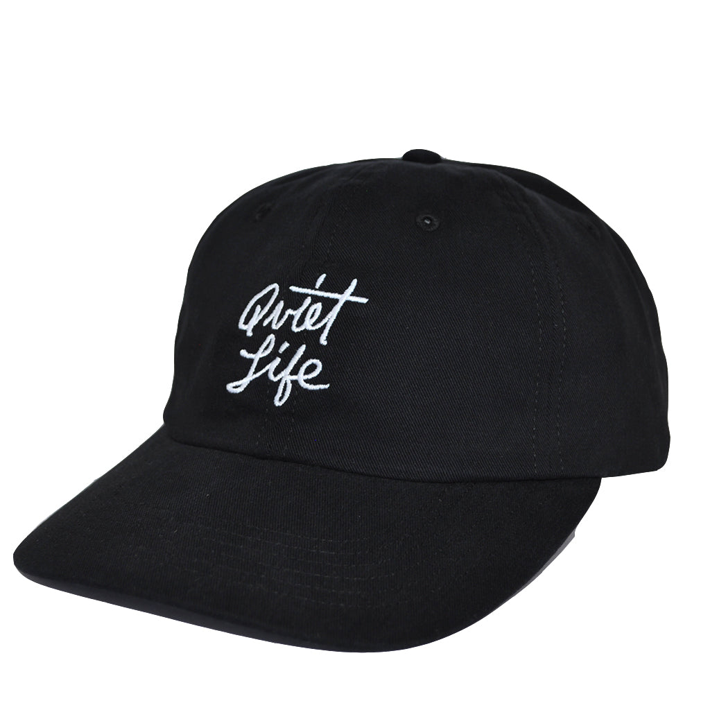 The Quiet Life - Script Men's Polo Hat, Black - The Giant Peach