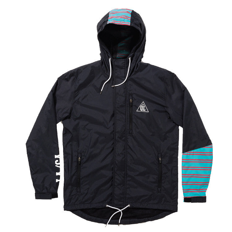The Quiet Life - Wanderer Men's Windbreaker, Black/Teal - The Giant Peach