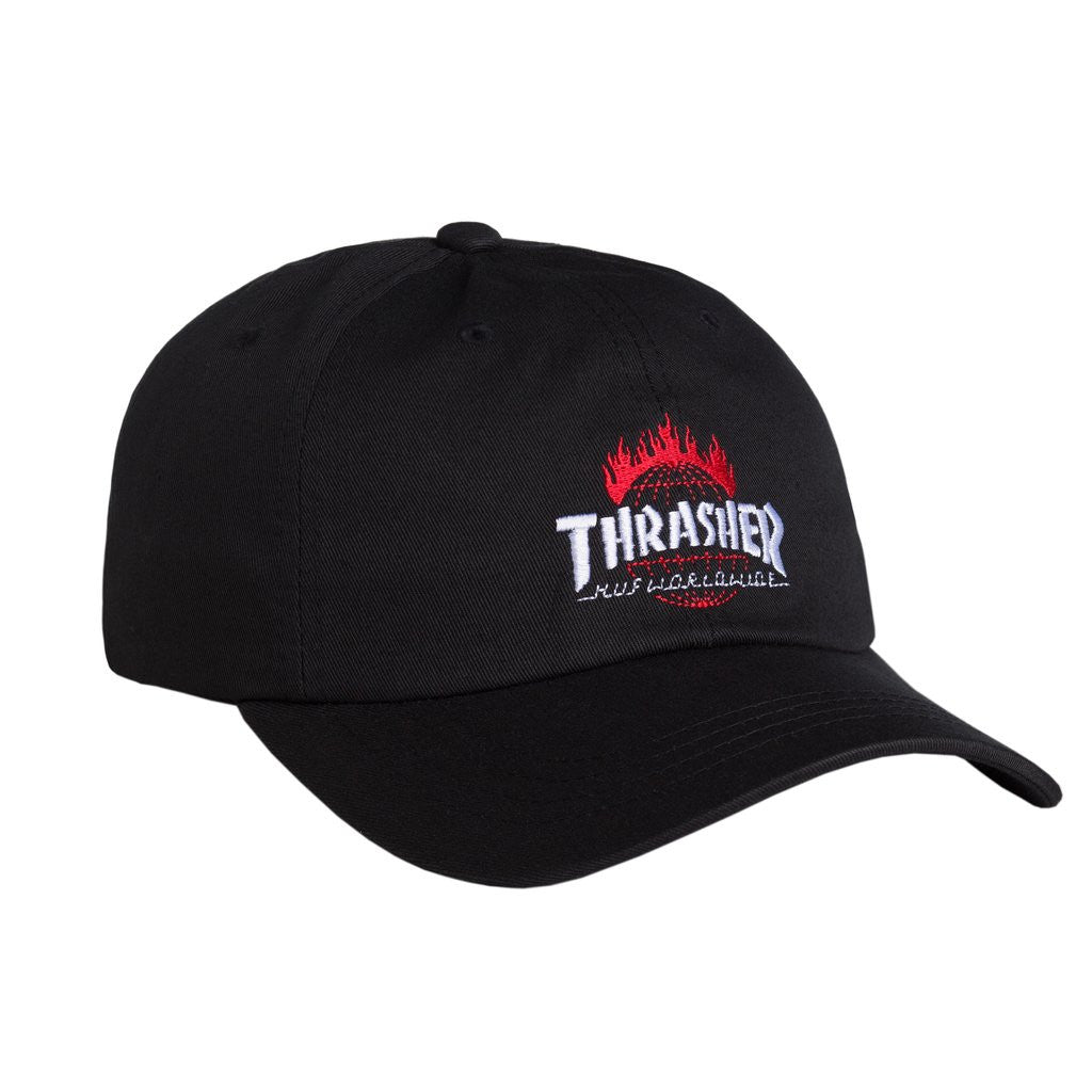 HUF x Thrasher TDS Curve Visor 6 Panel, Black - The Giant Peach