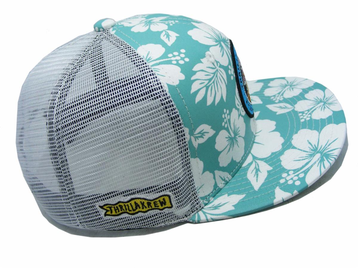 Thrilla Krew - Dot Logo Trucker Snapback, Floral Teal