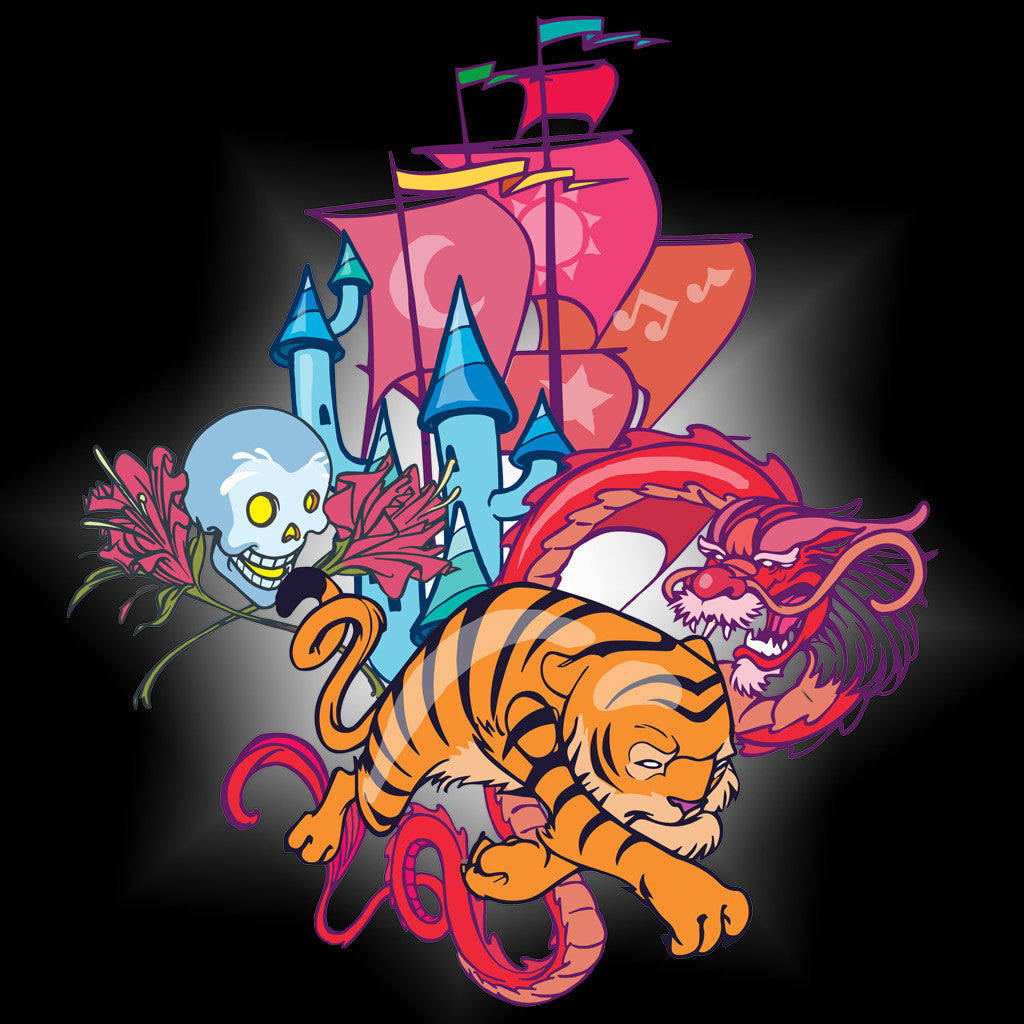 Twelve Grain by Sam Flores - Tiger Castle Men's Tee, Black - The Giant Peach