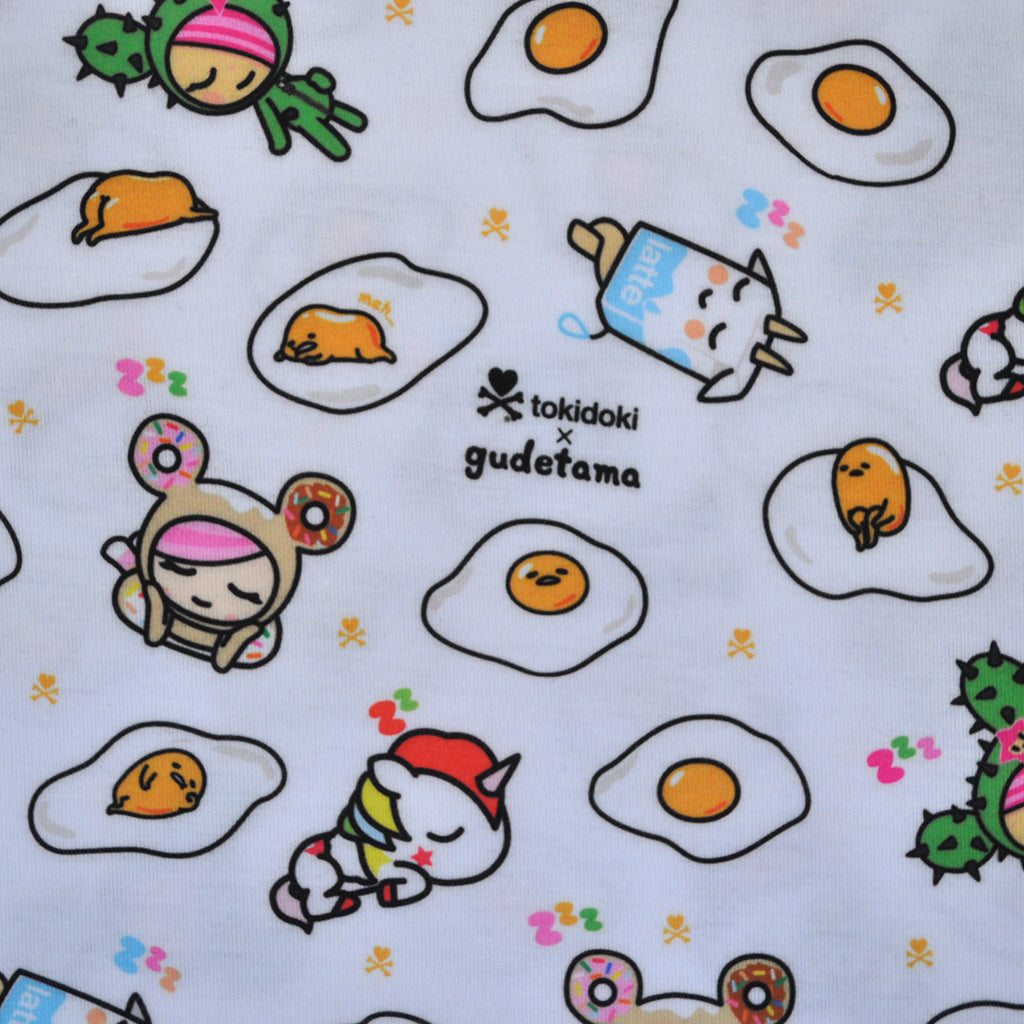 tokidoki - Gudetama Pattern Women's Tee, White - The Giant Peach