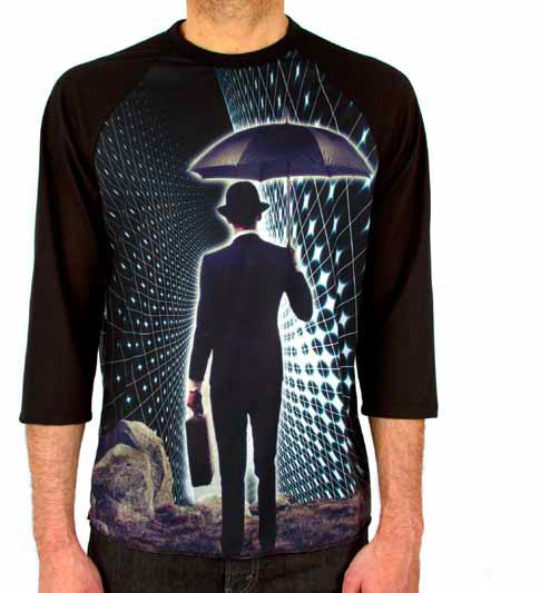 Imaginary Foundation - The Trip Men's Baseball Shirt, Black - The Giant Peach
