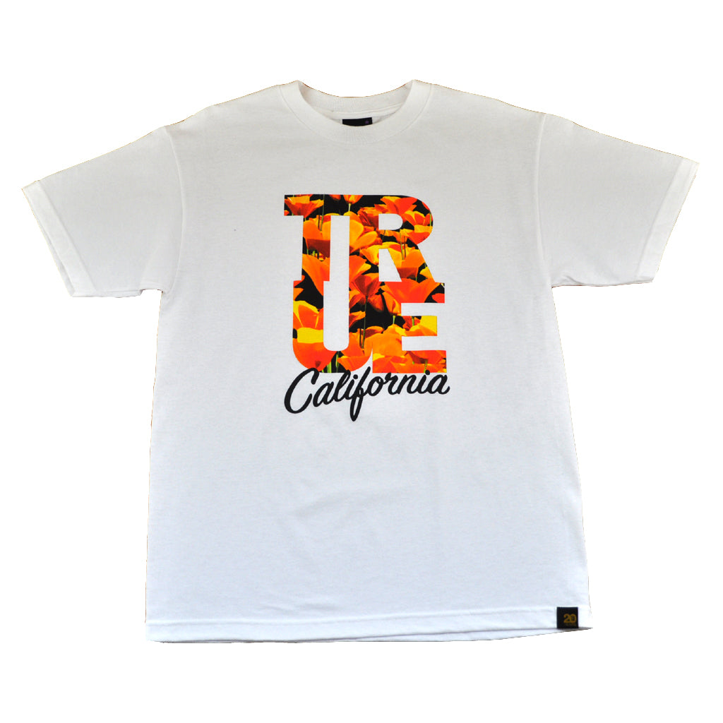 TRUE - Poppy Men's T-Shirt, White - The Giant Peach