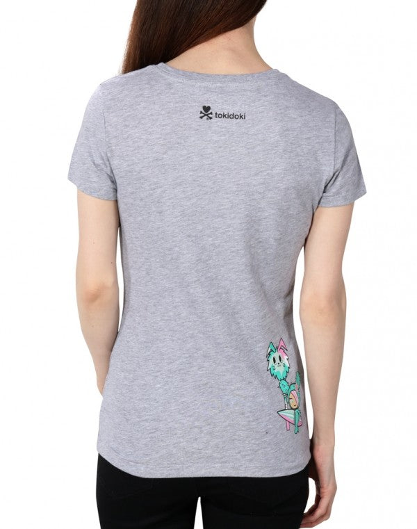 tokidoki - Under The Pier Women's Tee, Light Heather Grey - The Giant Peach
