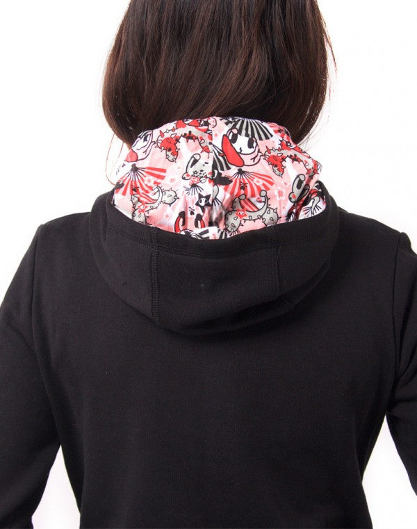 tokidoki - Osaka Women's Hoodie, Black - The Giant Peach