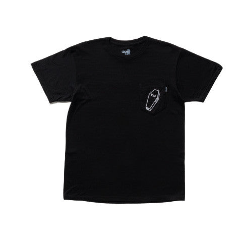 The Quiet Life - VIP Embroidered Men's Pocket Tee, Black - The Giant Peach
