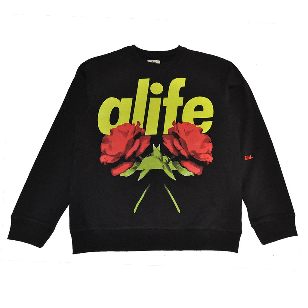 Alife - Wild Thorns Men's Crewneck Sweatshirt, Black - The Giant Peach