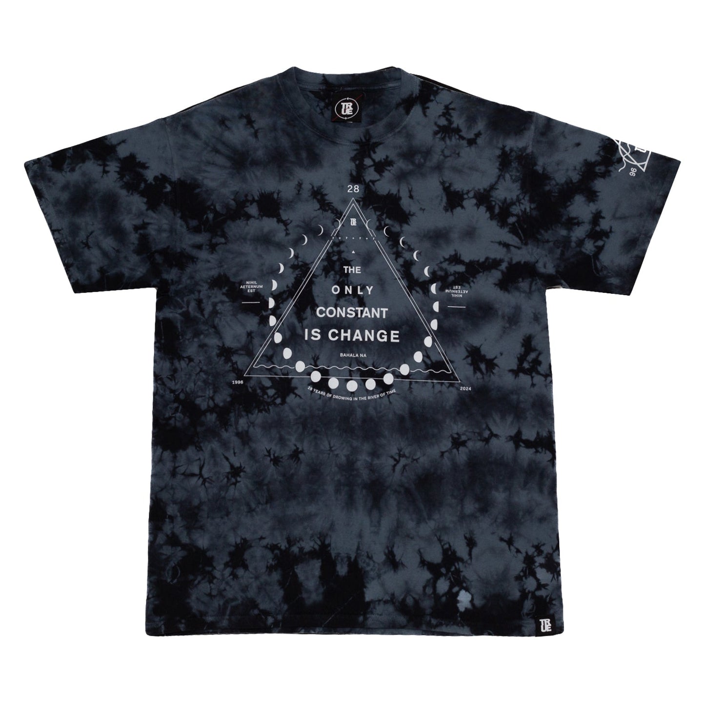 Men's True 28 Crest T-Shirt Black Tie Dye