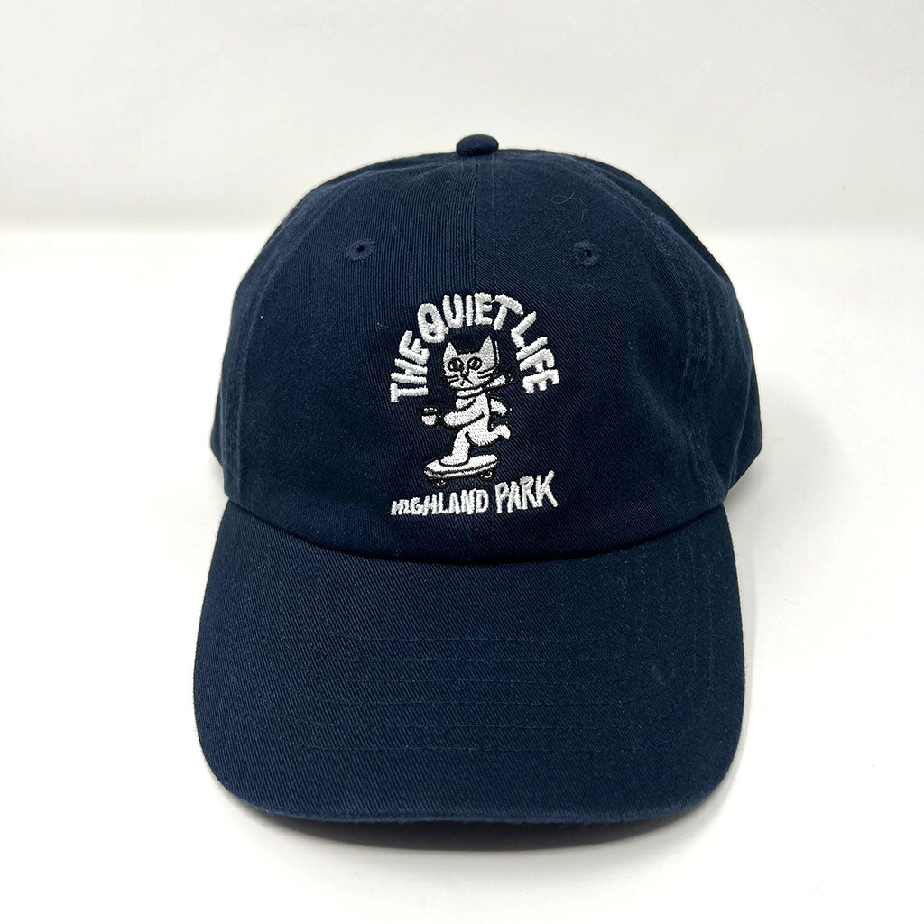 The Quiet Life - Skating Cat Dad Hat, Navy - The Giant Peach