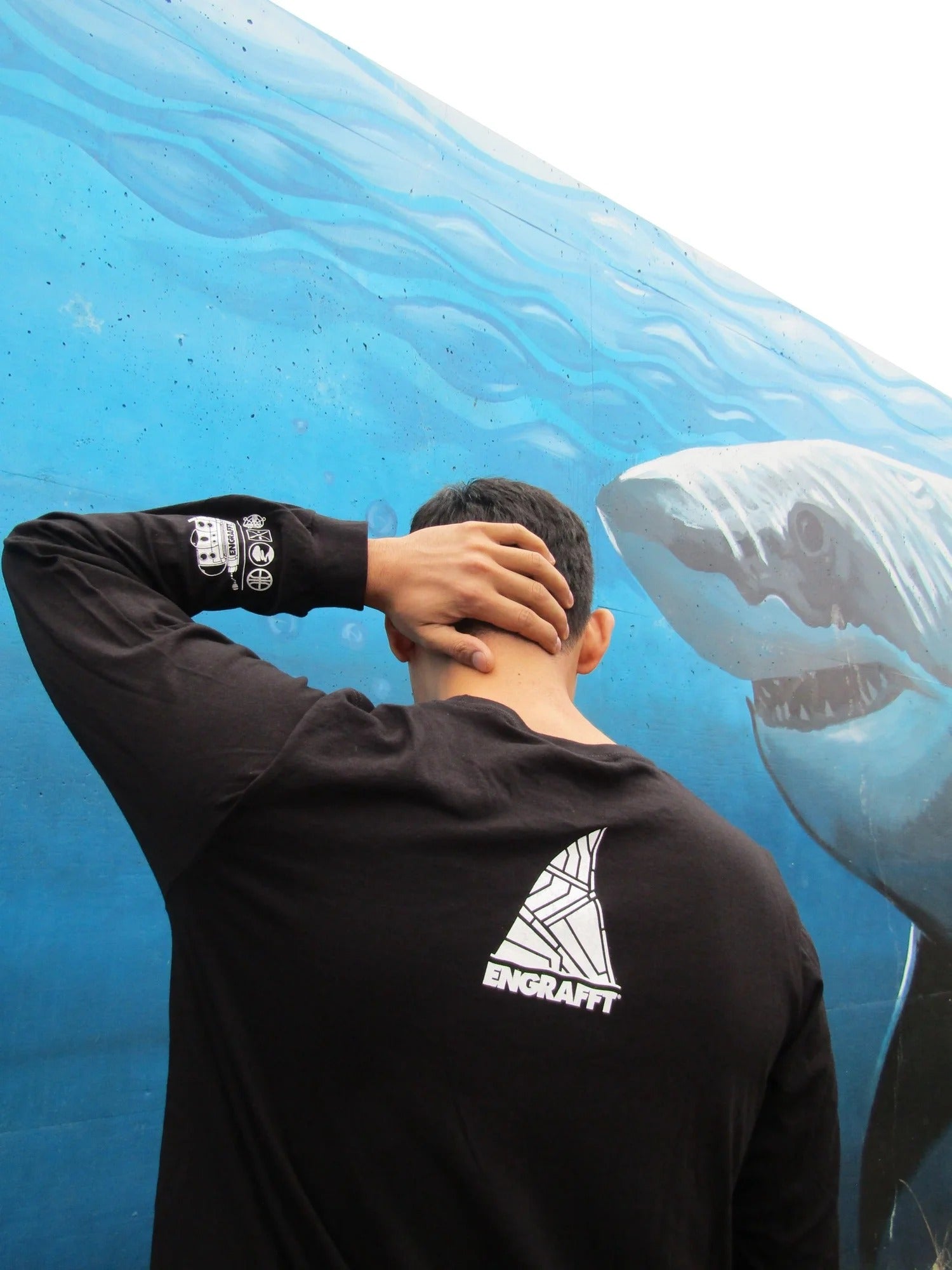 ENGRAFFT - The Fragment Shark L/S Tee - The Giant Peach