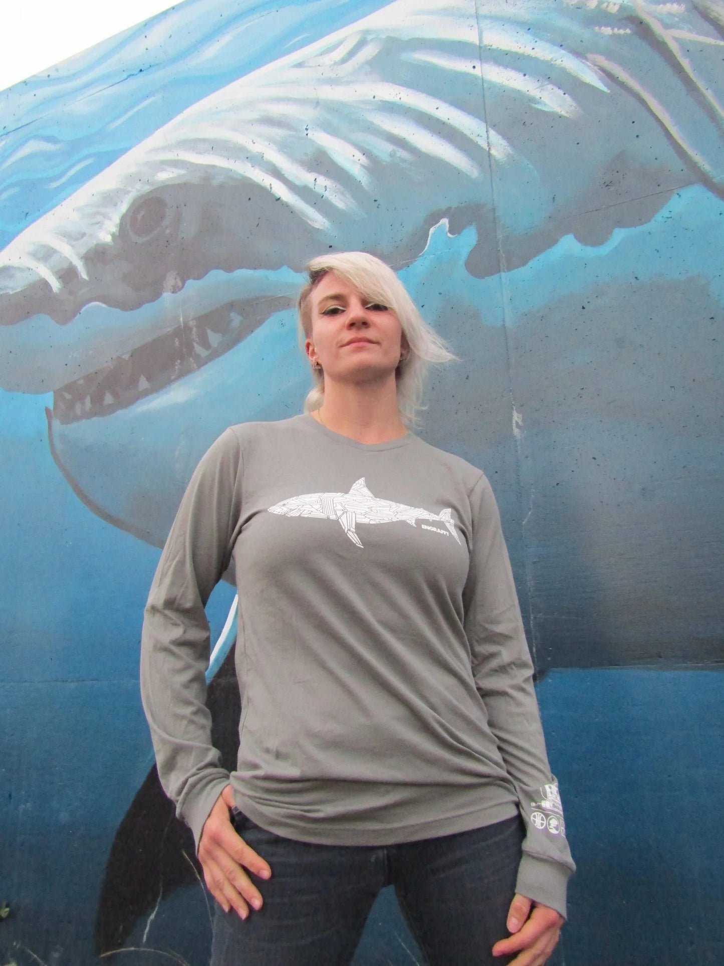 ENGRAFFT - The Fragment Shark L/S Tee - The Giant Peach