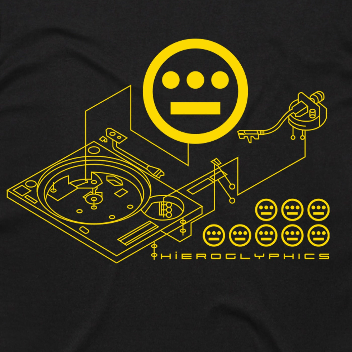 Hieroglyphics - Turntable Men's T-Shirt, Black