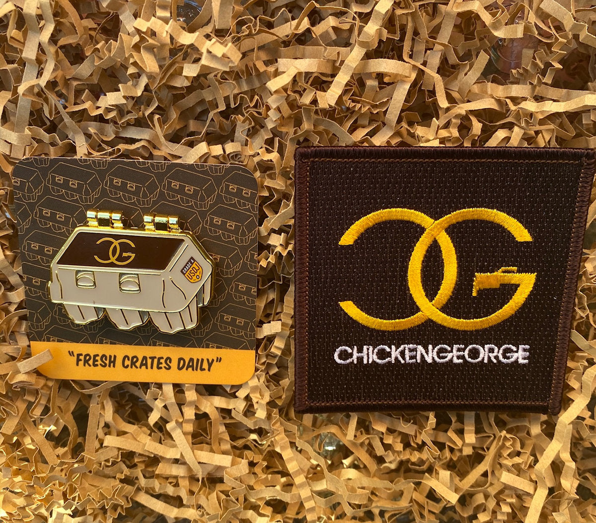 DJ Chicken George - Fresh Crates Daily Pin + Patch Bundle