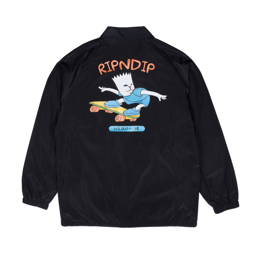 RIPNDIP - Catwabunga Men's Coaches Jacket, Black - The Giant Peach