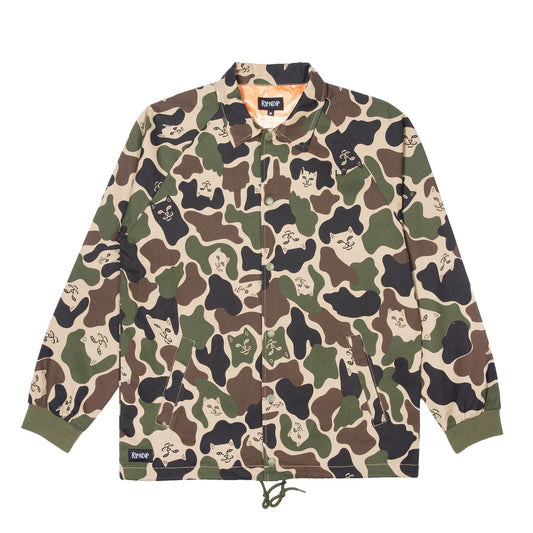 RIPNDIP - Prayer Hands Men's Twill Jacket, Army Camo - The Giant Peach