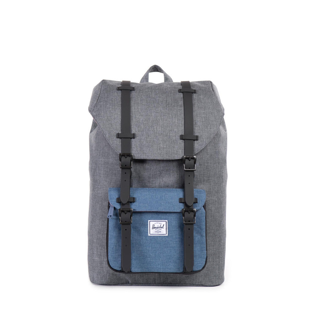 Herschel Supply Co. - Little America Backpack, Crosshatch Charcoal Navy Black Rubber - The Giant Peach