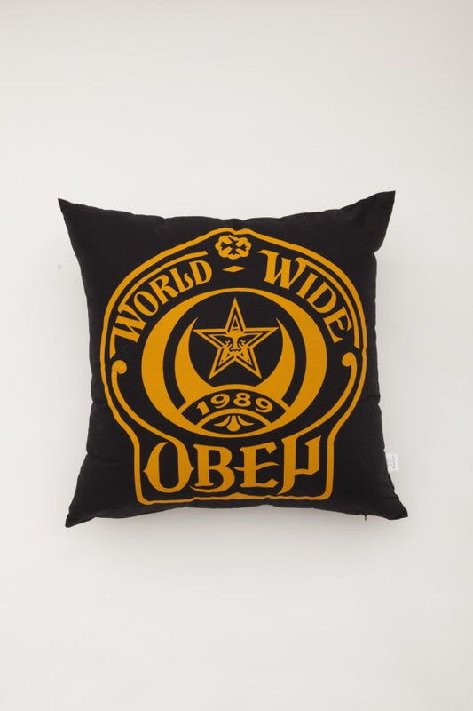 OBEY - Shield Pillow, Black - The Giant Peach