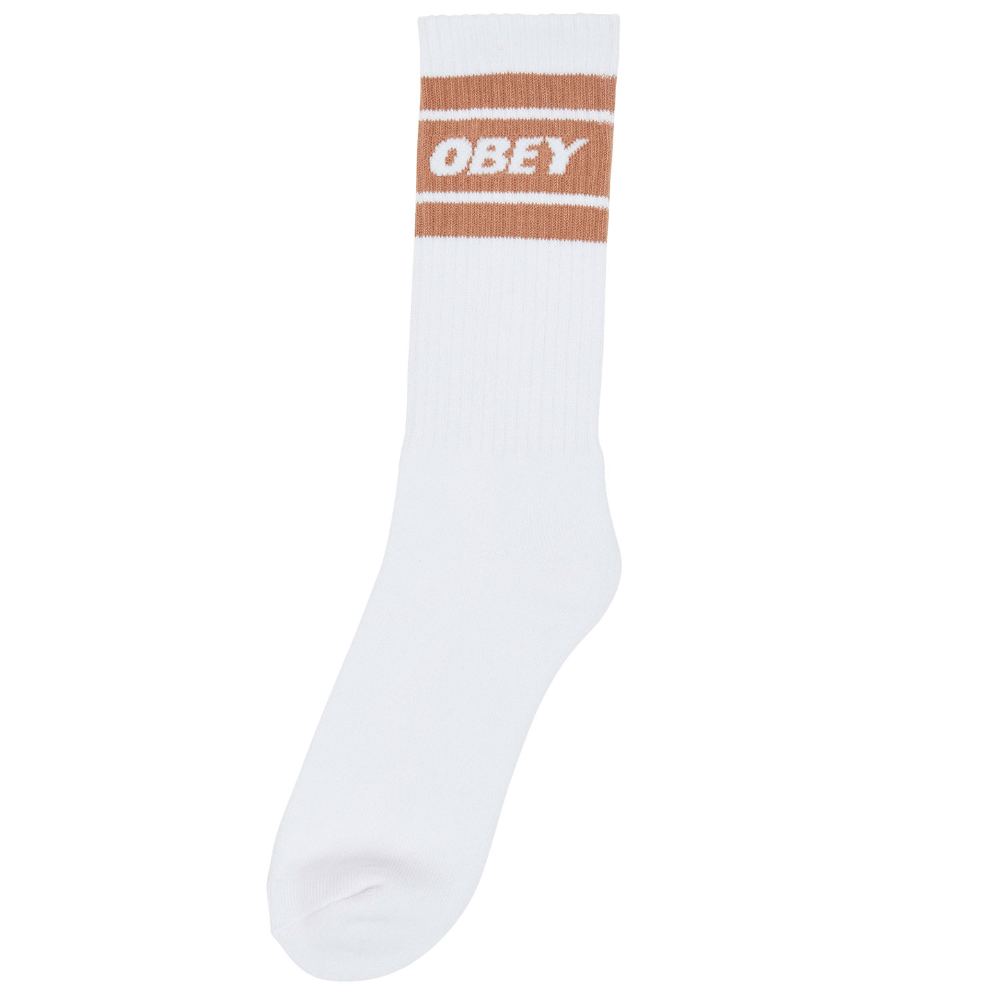 OBEY - Cooper II Socks, White/Brown Sugar