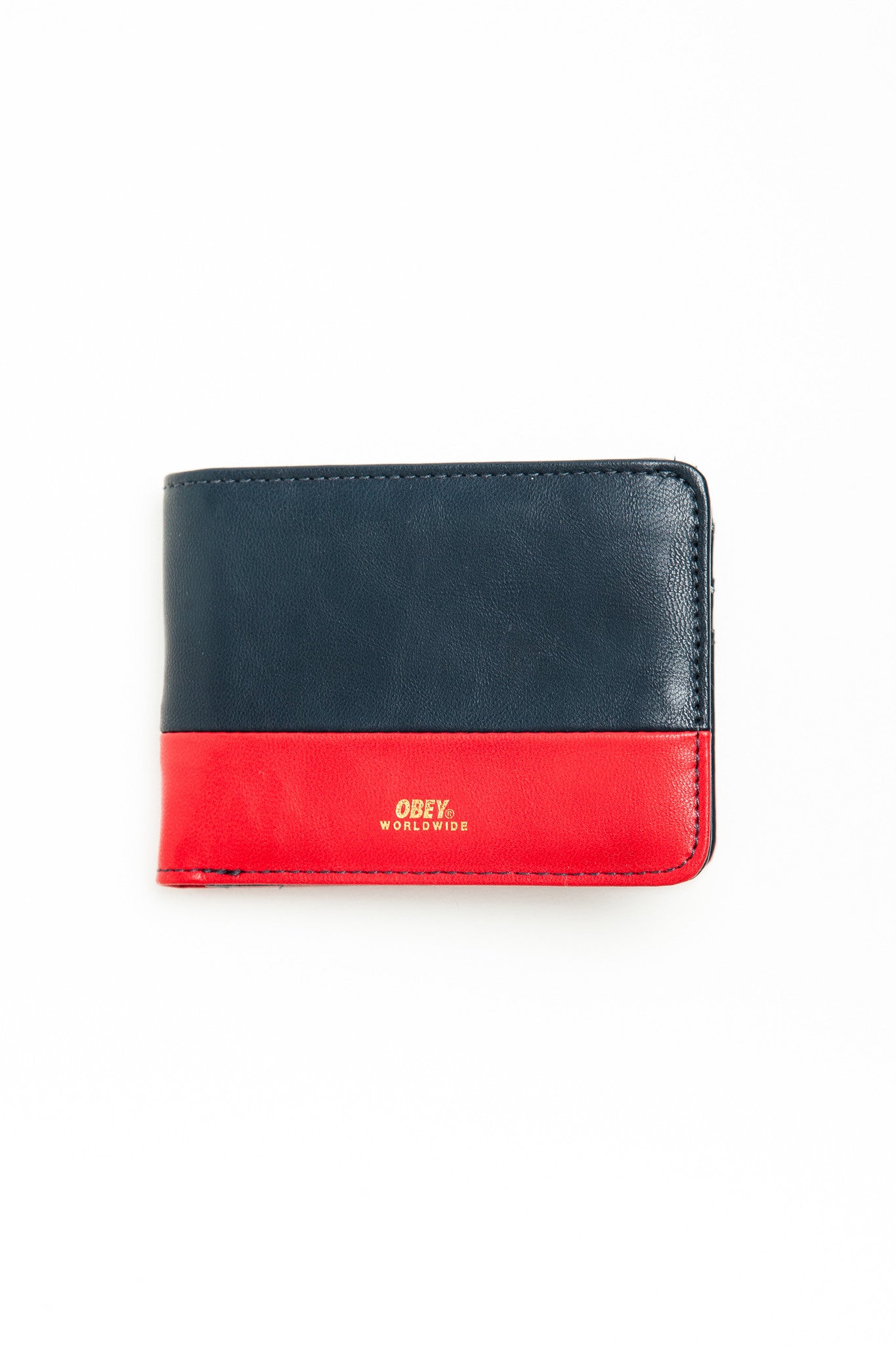 OBEY - Gentry Deuce Bi-Fold Wallet, Navy/Red - The Giant Peach