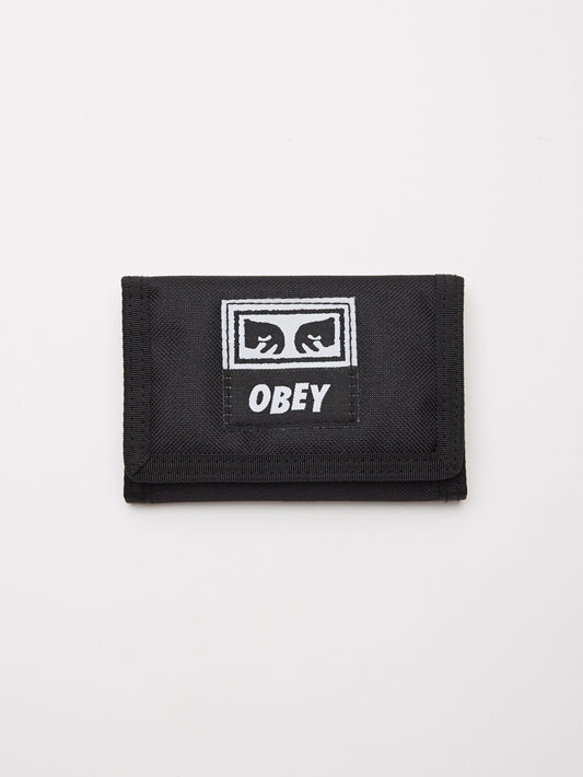 OBEY - Drop Out Tri-Fold Wallet, Black - The Giant Peach