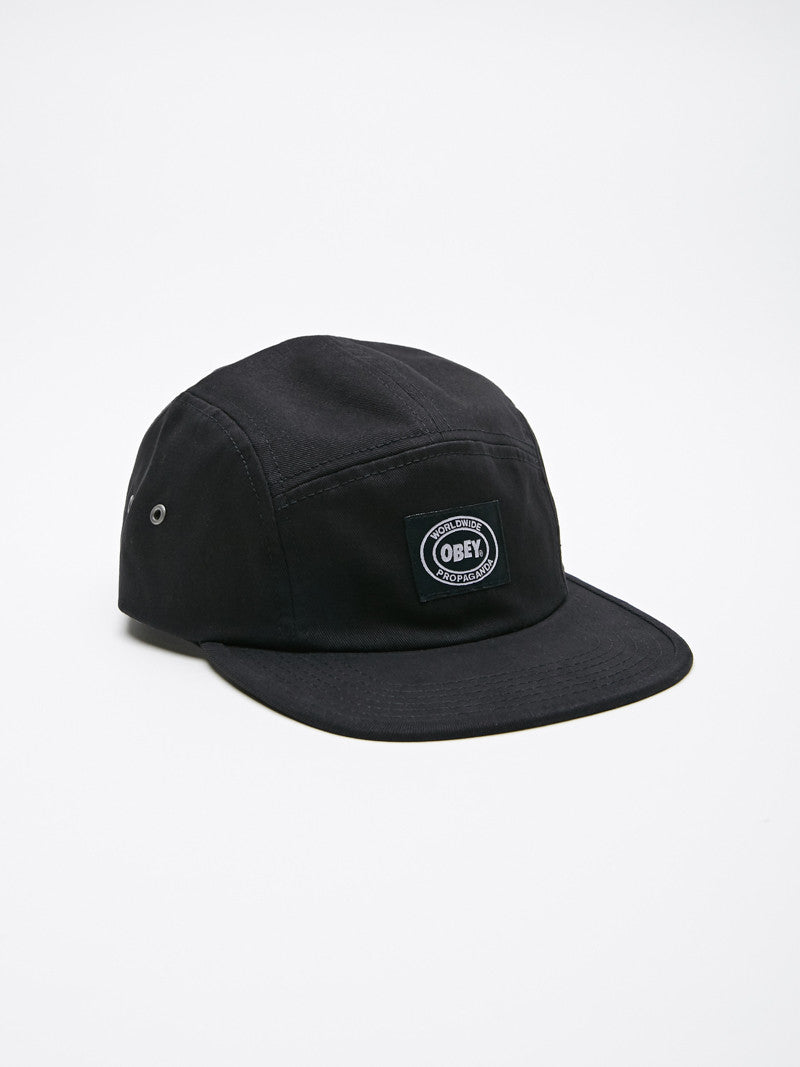 OBEY - Onset Men's 5 Panel Hat, Black - The Giant Peach