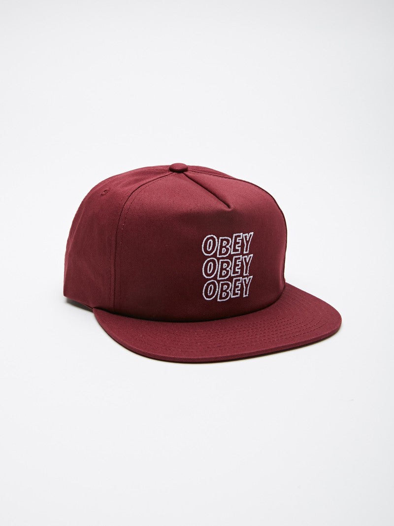 OBEY - Repetition Snapback II Hat, Raspberry - The Giant Peach