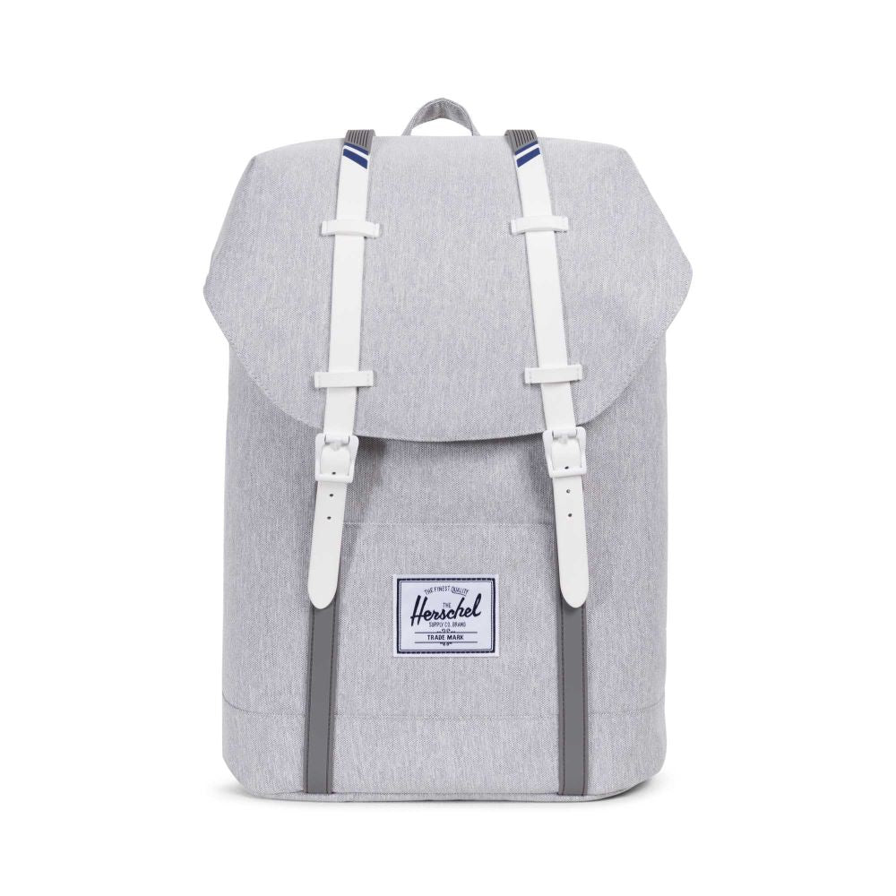 Herschel Supply Co. - Retreat Backpack, Light Grey/Crosshatch/White/Blueprint Stripe - The Giant Peach