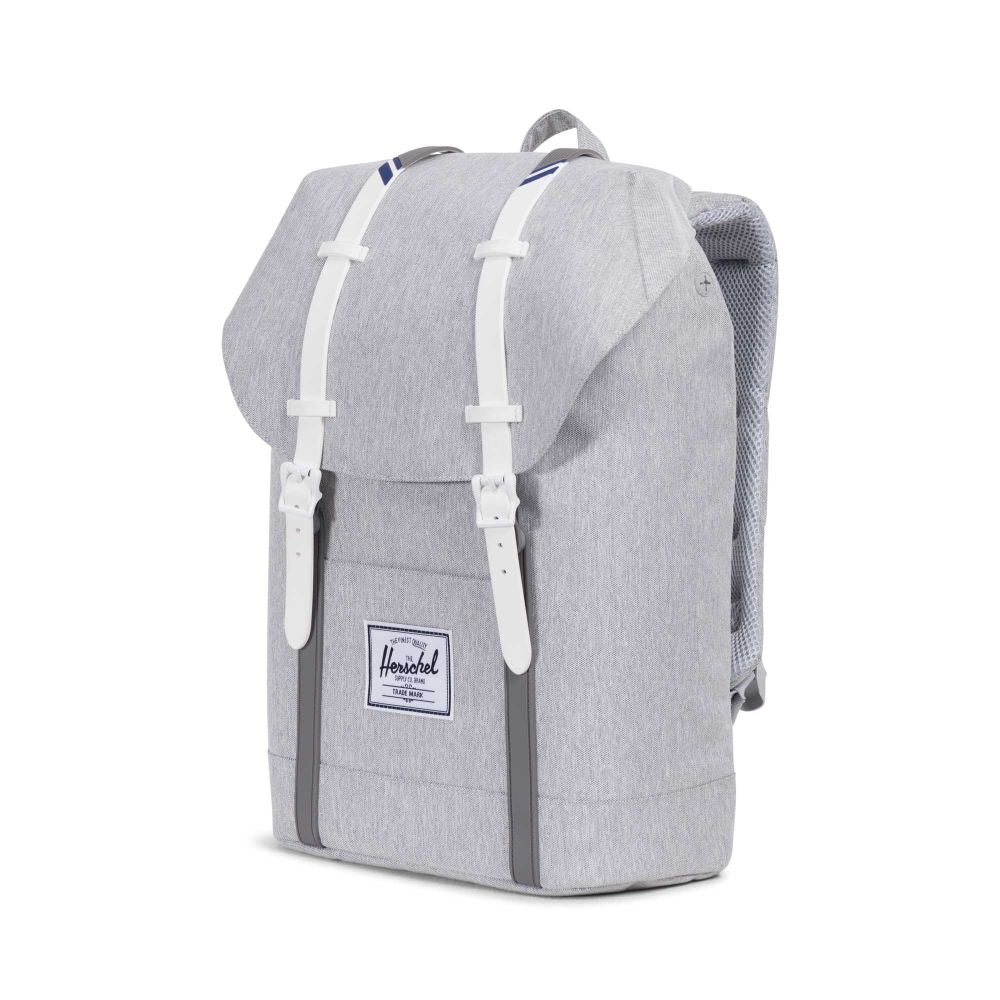 Herschel Supply Co. - Retreat Backpack, Light Grey/Crosshatch/White/Blueprint Stripe - The Giant Peach