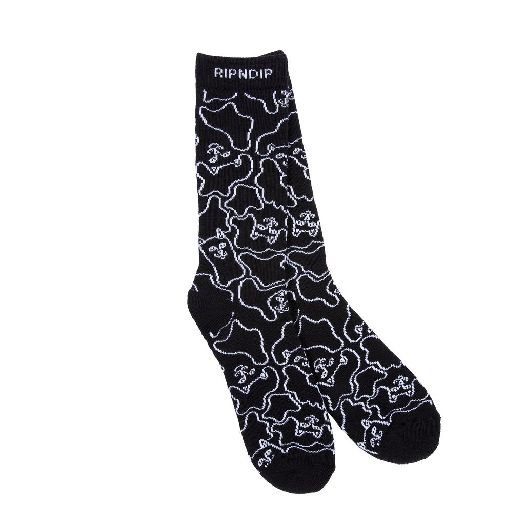 RIPNDIP - Nerm Line Camo Socks, Black