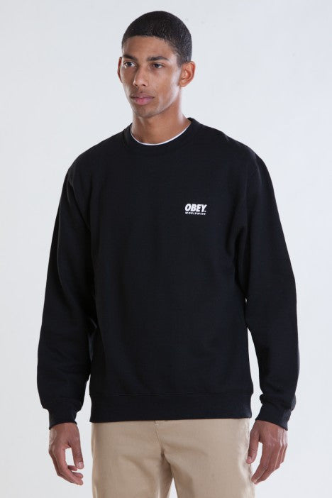 OBEY - Worldwide Family Men's Crewneck Sweatshirt, Black - The Giant Peach