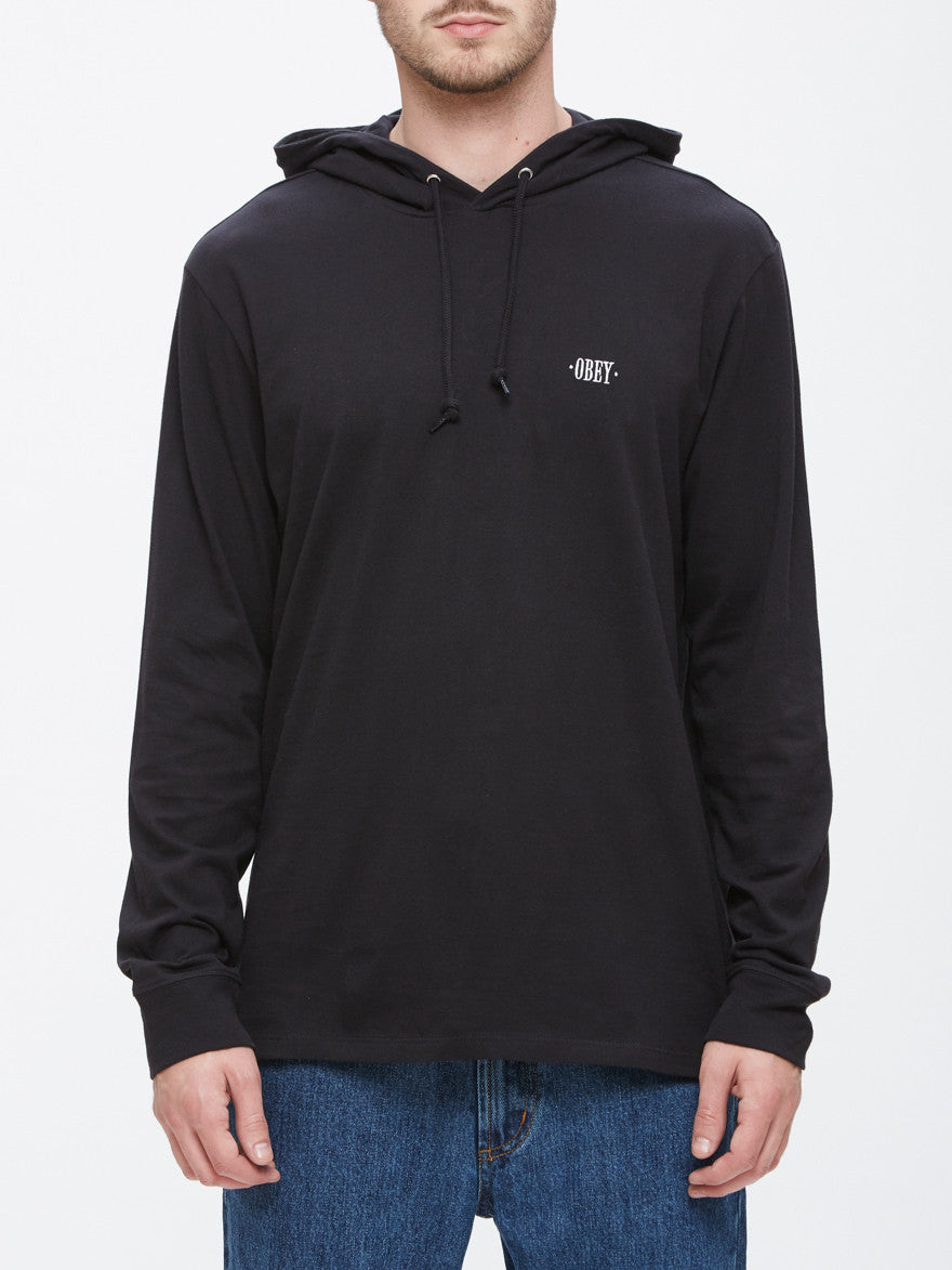 OBEY - Metier Men's L/S Hooded Tee, Black - The Giant Peach