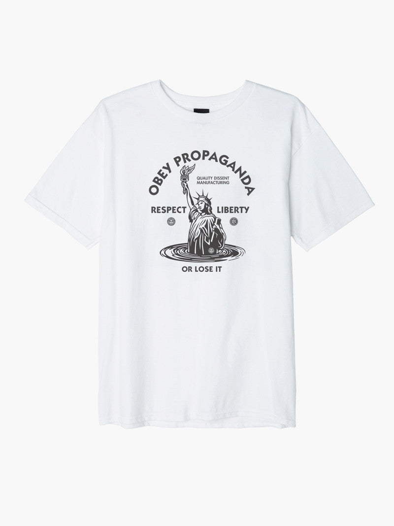 OBEY - Lady Liberty Men's Shirt, White - The Giant Peach