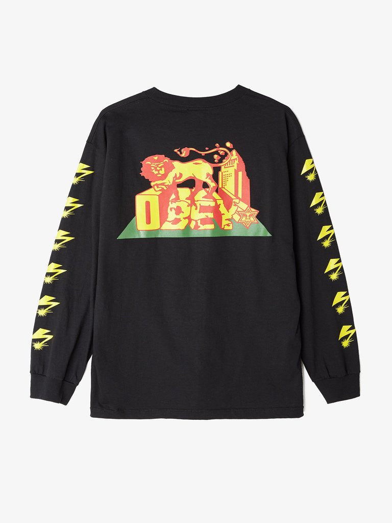 OBEY - Bad Brains Conquering Lion Men's L/S Shirt, Black - The Giant Peach