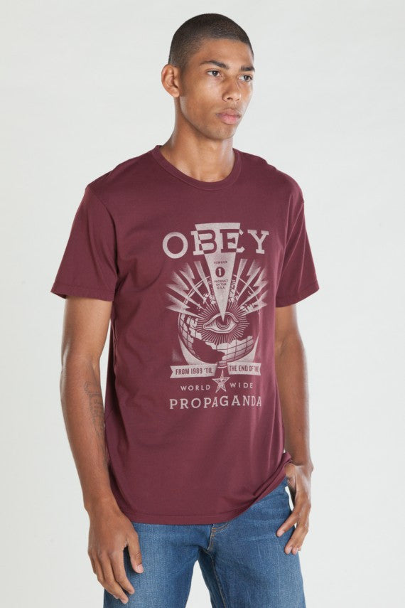 OBEY - Til The End Premium Men's Shirt, Burgundy - The Giant Peach