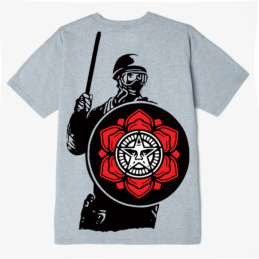 OBEY - Riot Cop Peace Shield Men's Classic Tee, Heather Grey