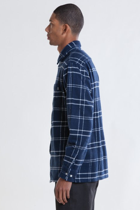 OBEY - Colden Woven L/S Men's Flannel, Navy - The Giant Peach