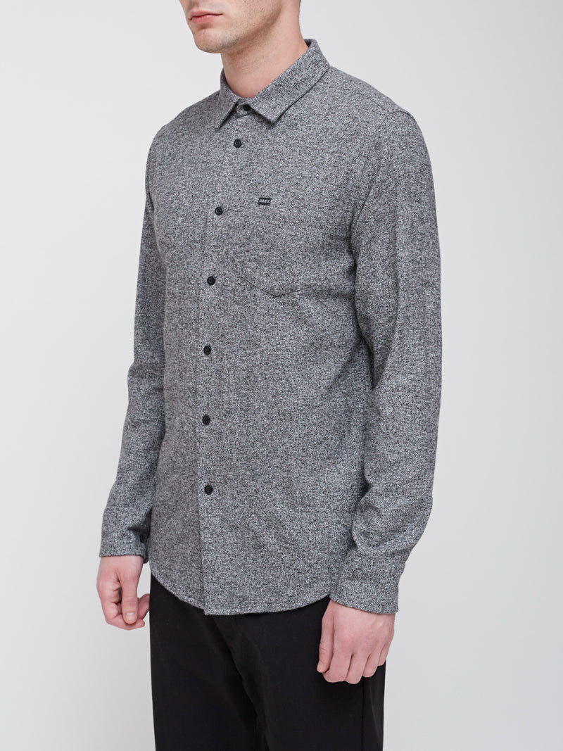 OBEY - Numbers Men's Woven Shirt, Heather Black - The Giant Peach