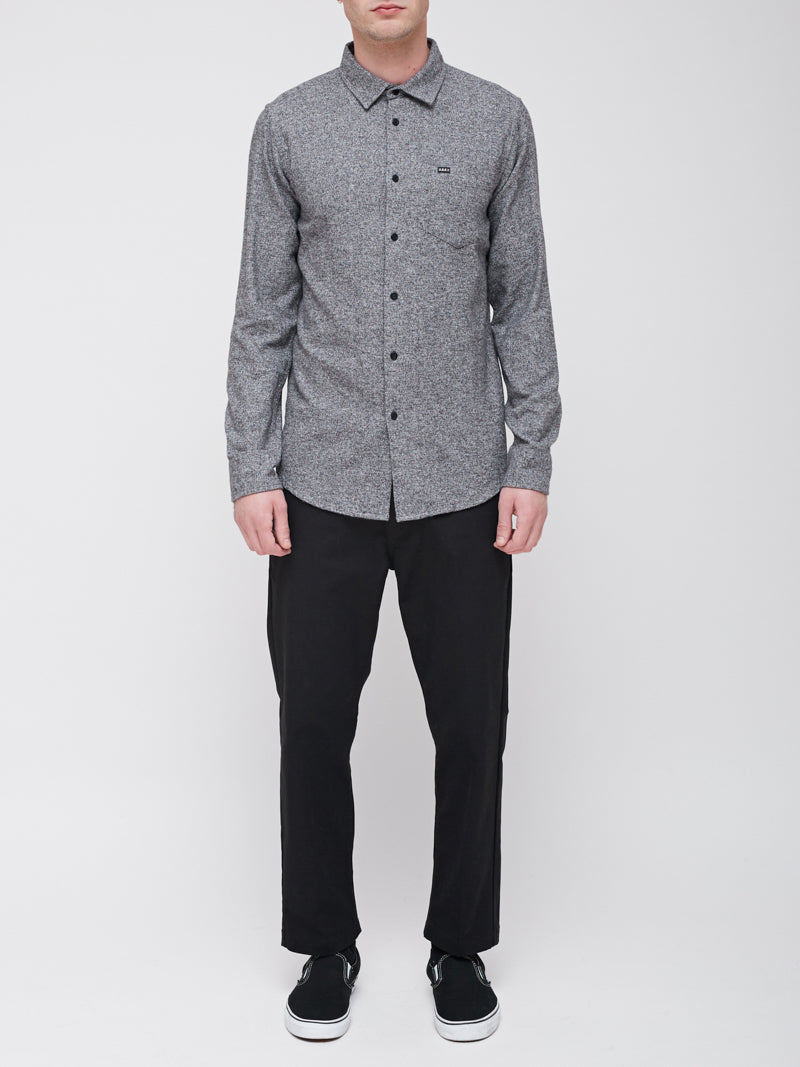 OBEY - Numbers Men's Woven Shirt, Heather Black - The Giant Peach