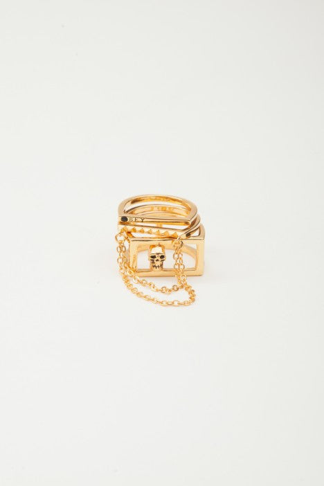 OBEY - Nias Stackable Rings, Gold - The Giant Peach
