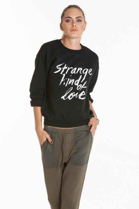 OBEY - Strange Kind Of Love Women's Throwback Fleece, Black - The Giant Peach