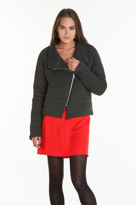 OBEY - Sierra Quilted Wrap Women's Jacket, Heather Black - The Giant Peach