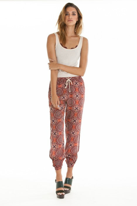 OBEY - Sofia Women's Pants, Burgundy Multi - The Giant Peach