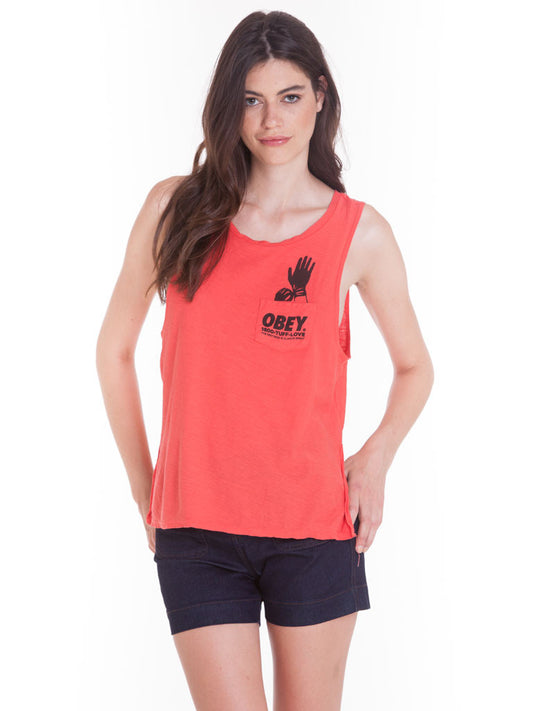 OBEY - Tuff Love Women's Tank, Poppy - The Giant Peach