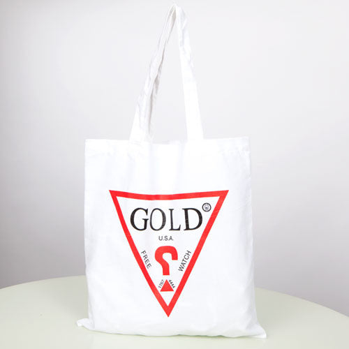 Free Gold Watch - Guess Tote Bag, White - The Giant Peach