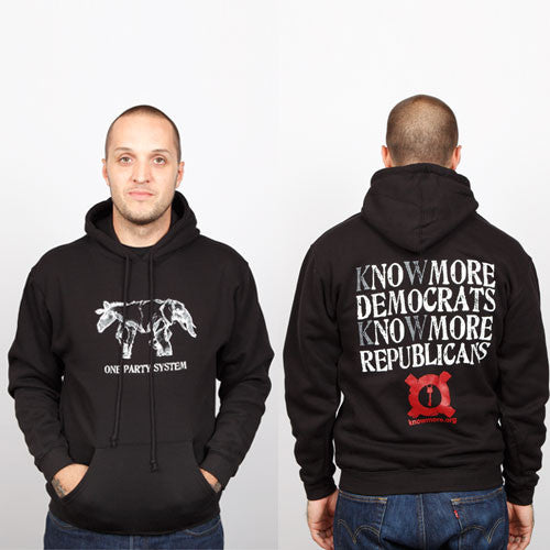 Strange Famous Records - One Party System Men's Hoodie, Black - The Giant Peach