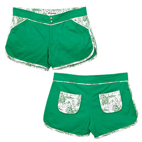 Dub Wise - Lion Women's Knit  Shorts, Green - The Giant Peach